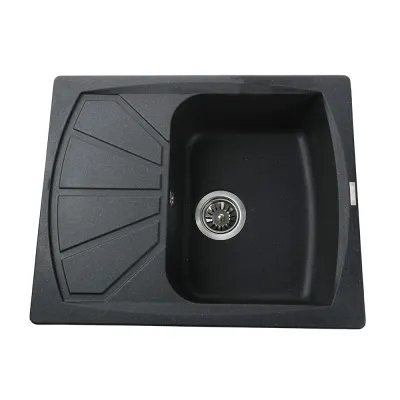 Гранітна мийка Globus Lux TANA 610х500-А0001, чорний металік
